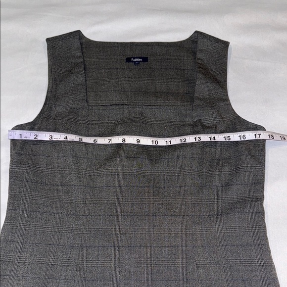 Reitmans Dress Gray Plaid Sheath Midi Square Neck Sleeveless Women’s Size 9 - Picture 10 of 13